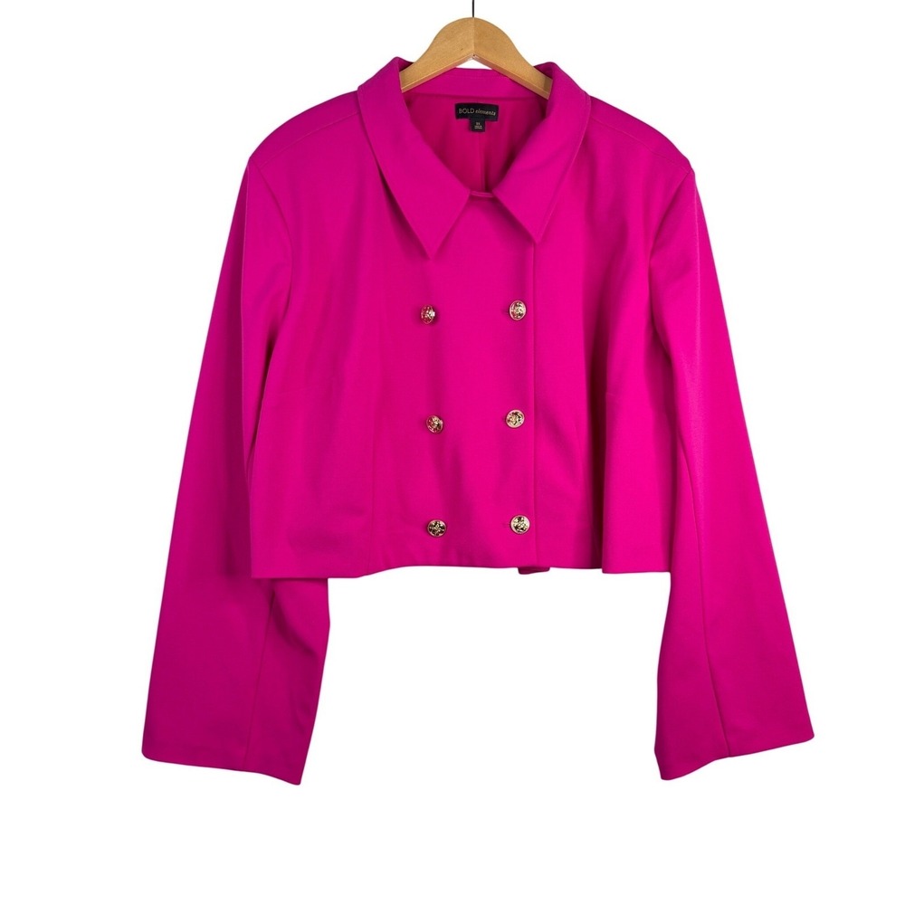 NWT Bold Elements Womens Plus Lightweight Cropped Jacket Size 3X Pink